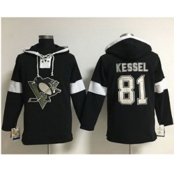 Men Pittsburgh Penguins 81 Phil Kessel Black Pullover NHL Hoodie