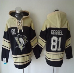 Men Pittsburgh Penguins 81 Phil Kessel Black Sawyer Hooded Sweatshirt Stitched NHL jersey