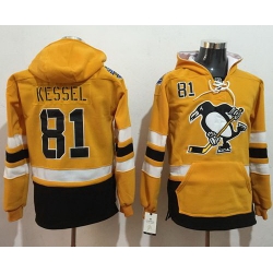 Men Pittsburgh Penguins 81 Phil Kessel Gold Sawyer Hooded Sweatshirt 2017 Stadium Series Stitched NHL Jersey