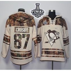 Men Pittsburgh Penguins 87 Sidney Crosby Cream Camo 2017 Stanley Cup Final Patch Stitched NHL Jersey
