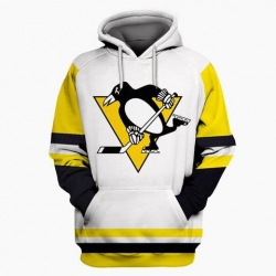 Men Pittsburgh Penguins White All Stitched Hooded Sweatshirt