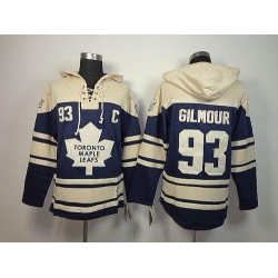 Maple Leafs #93 Doug Gilmour Blue Sawyer Hooded Sweatshirt Stitched NHL Jersey