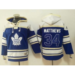 Men Toronto Maple Leafs 34 Auston Matthews Stitched Hoody II