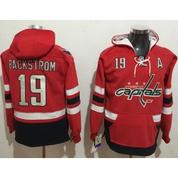 Men Washington Capitals 19 Nicklas Backstrom Red Name  26 Number Pullover NHL Hoodie