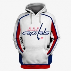 Men Washington Capitals White All Stitched Hooded Sweatshirt