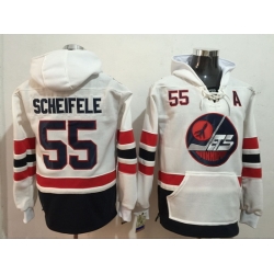 Men Winnipeg Jets 55 Mark Scheifele White Stitched Hoodie