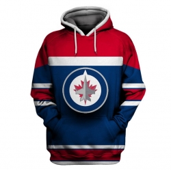 Men Winnipeg Jets Blue All Stitched Hooded Sweatshirt