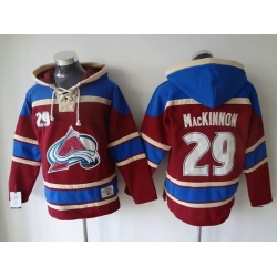 Men Colorado Avalanche 29 Nathan MacKinnon Stitched Hoody