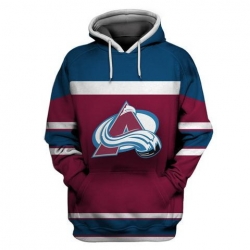 Men Colorado Avalanche Wine All Stitched Hooded Sweatshirt