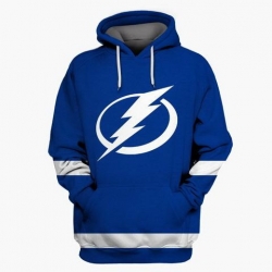Men Tampa Bay Lightning Blue All Stitched Hooded Sweatshirt