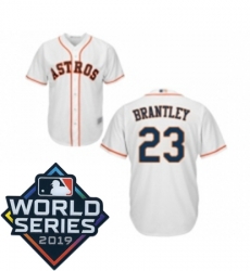 Mens Houston Astros 23 Michael Brantley Replica White Home Cool Base Baseball jersey