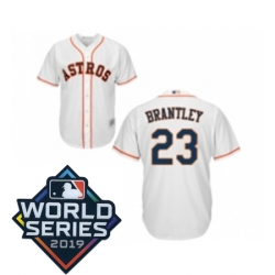 Mens Houston Astros 23 Michael Brantley Replica White Home Cool Base Baseball jersey