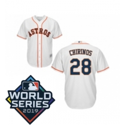 Mens Houston Astros 28 Robinson Chirinos Replica White Home Cool Base Baseball jersey