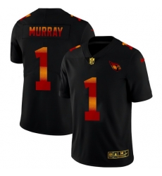 Arizona Cardinals 1 Kyler Murray Men Black Nike Red Orange Stripe Vapor Limited NFL Jersey