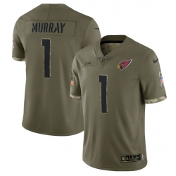 Men Arizona Cardinals 1 Kyler Murray Olive 2022 Salute To Service Limited Stitched Jersey