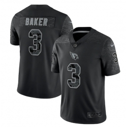 Men Arizona Cardinals 3 Budda Baker Black Reflective Limited Stitched Football Jersey