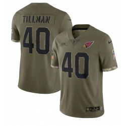 Men Arizona Cardinals 40 Pat Tillman Olive 2022 Salute To Service Limited Stitched Jersey
