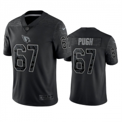 Men Arizona Cardinals 67 Justin Pugh Black Reflective Limited Stitched Football Jersey
