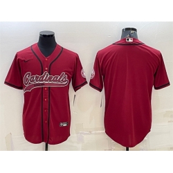 Men Arizona Cardinals Blank Red With Patch Cool Base Stitched Baseball Jersey