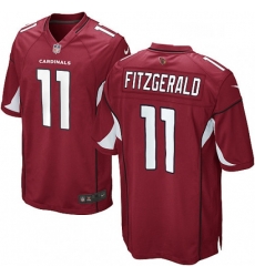 Men Nike Arizona Cardinals 11 Larry Fitzgerald Game Red Team Color NFL Jersey