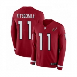 Men Nike Arizona Cardinals 11 Larry Fitzgerald Limited Red Therma Long Sleeve NFL Jersey