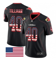 Men Nike Arizona Cardinals 40 Pat Tillman Limited Black Rush USA Flag NFL Jersey