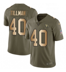 Men Nike Arizona Cardinals 40 Pat Tillman Limited OliveGold 2017 Salute to Service NFL Jersey