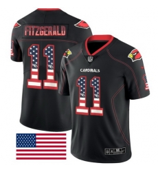 NEW Arizona Cardinals #11 Larry Fitzgerald Black NFL Elite USA Flag Fashion Jersey