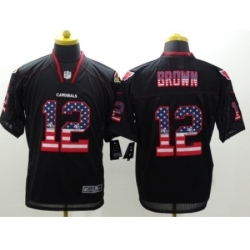 Nike Arizona Cardicals 12 brown Black Elite USA Flag Fashion NFL Jersey