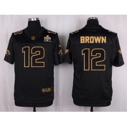 Nike Cardinals #12 John Brown Pro Line Black Gold Collection Mens Stitched NFL Elite Jersey