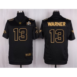 Nike Cardinals #13 Kurt Warner Pro Line Black Gold Collection Mens Stitched NFL Elite Jersey