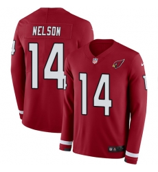 Nike Cardinals #14 J J  Nelson Red Team Color Men Stitched NFL Limited Therma Long Sleeve Jersey