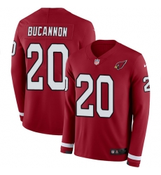 Nike Cardinals #20 Deone Bucannon Red Team Color Men Stitched NFL Limited Therma Long Sleeve Jersey