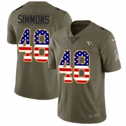 Nike Cardinals 48 Isaiah Simmons Olive USA Flag Men Stitched NFL Limited 2017 Salute To Service Jersey