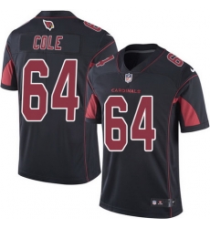 Nike Cardinals #64 Mason Cole Black Mens Stitched NFL Limited Rush Jersey