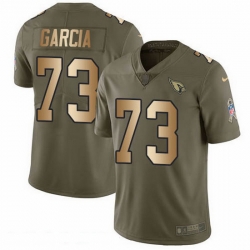 Nike Cardinals 73 Max Garcia Olive Gold Men Stitched NFL Limited 2017 Salute To Service Jersey