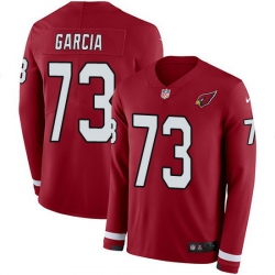 Nike Cardinals 73 Max Garcia Red Team Color Men Stitched NFL Limited Therma Long Sleeve Jersey
