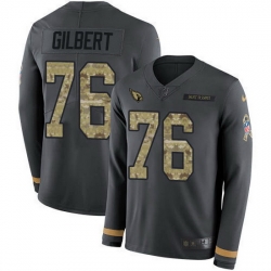 Nike Cardinals 76 Marcus Gilbert Anthracite Salute to Service Men Stitched NFL Limited Therma Long Sleeve Jersey
