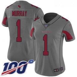 Cardinals #1 Kyler Murray Silver Women Stitched Football Limited Inverted Legend 100th Season Jersey