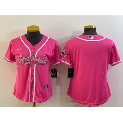 Women Arizona Cardinals Blank Pink With Patch Cool Base Stitched Baseball Jersey