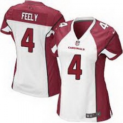 Women Nike Cardinals 4 Jay Feely White Game Jersey