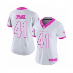 Women's Arizona Cardinals #41 Kenyan Drake Limited White Pink Rush Fashion Football Jersey