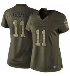 Womens Nike Arizona Cardinals 11 Larry Fitzgerald Elite Green Salute to Service NFL Jersey