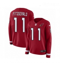Womens Nike Arizona Cardinals 11 Larry Fitzgerald Limited Red Therma Long Sleeve NFL Jersey