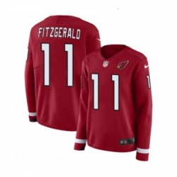 Womens Nike Arizona Cardinals 11 Larry Fitzgerald Limited Red Therma Long Sleeve NFL Jersey