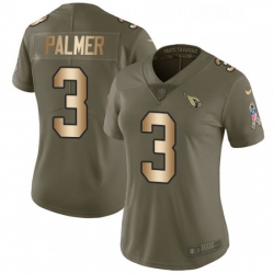 Womens Nike Arizona Cardinals 3 Carson Palmer Limited OliveGold 2017 Salute to Service NFL Jersey