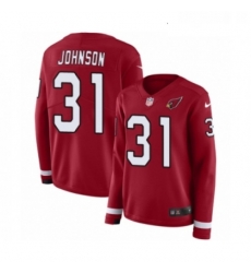Womens Nike Arizona Cardinals 31 David Johnson Limited Red Therma Long Sleeve NFL Jersey