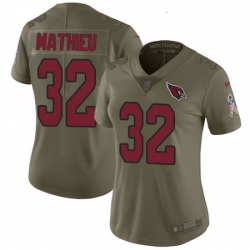 Womens Nike Arizona Cardinals 32 Tyrann Mathieu Limited Olive 2017 Salute to Service NFL Jersey