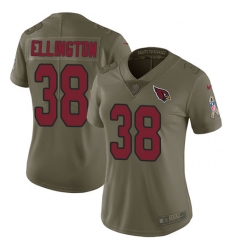 Womens Nike Cardinals #38 Andre Ellington Olive  Stitched NFL Limited 2017 Salute to Service Jersey