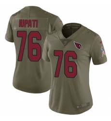 Womens Nike Cardinals #76 Mike Iupati Olive  Stitched NFL Limited 2017 Salute to Service Jersey